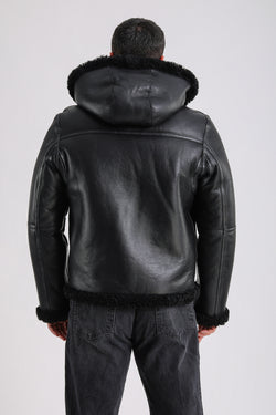 Image of Premium Black Sheepskin Men's Jacket - Crafted from 100% British Sheepskin