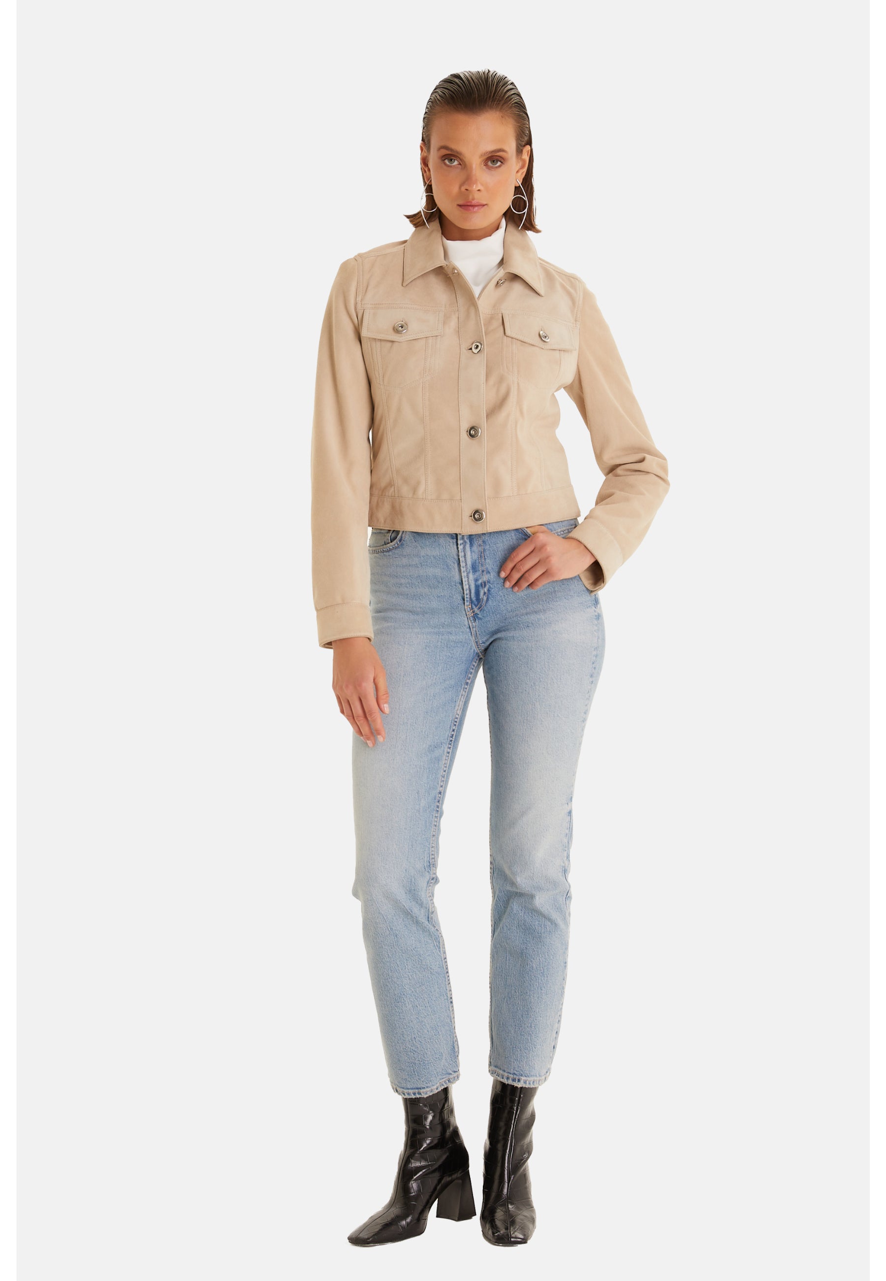 Authentic Western Suede Jacket, Beige