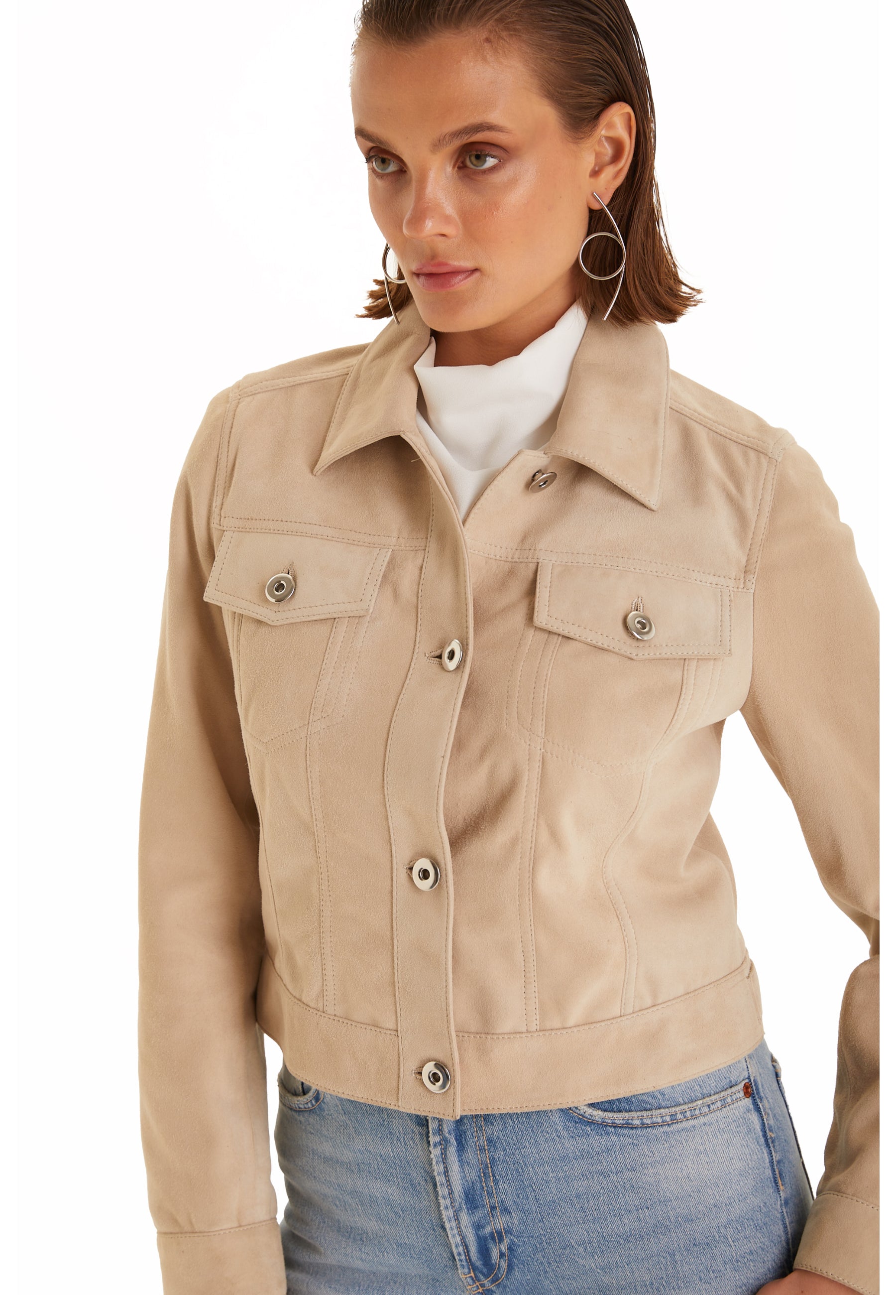 Authentic Western Suede Jacket, Beige