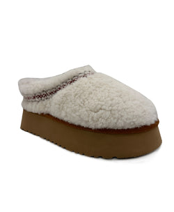 Image of Women's Mini Sheepskin Slippers, White Suede