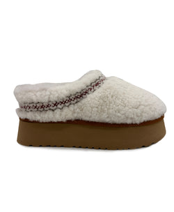 Image of Women's Mini Sheepskin Slippers, White Suede