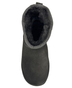 Image of Women's Half Shearling Boots, Black Suede