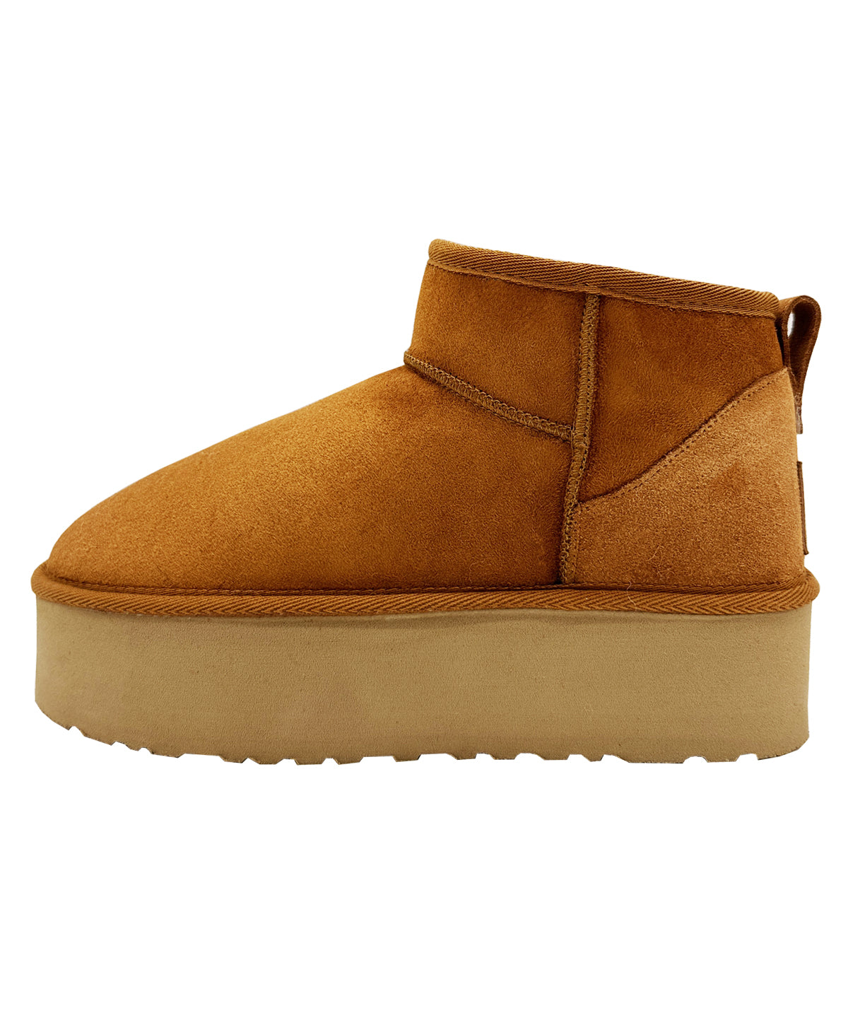 Women's Mini Sheepskin Boots, Whiskey Suede