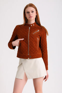 Image of Women's Suede Jacket, Brown