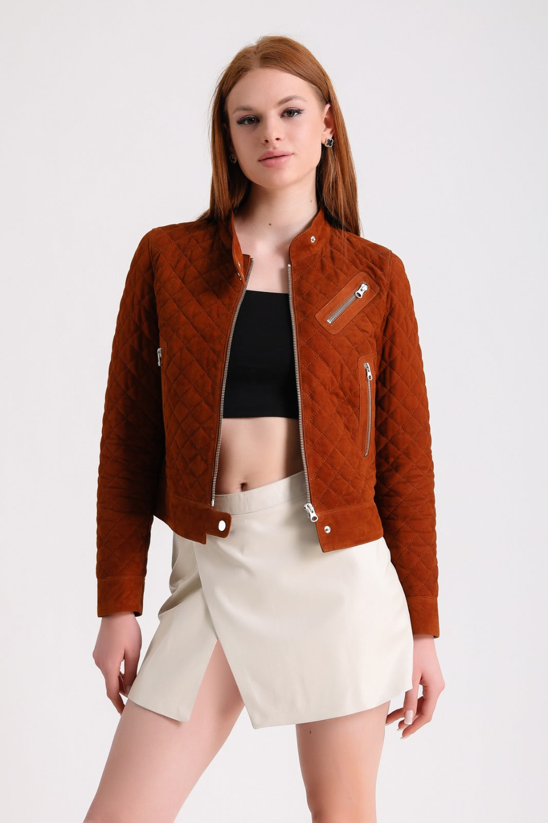 Women's Suede Jacket, Brown