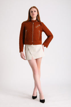 Image of Women's Suede Jacket, Brown