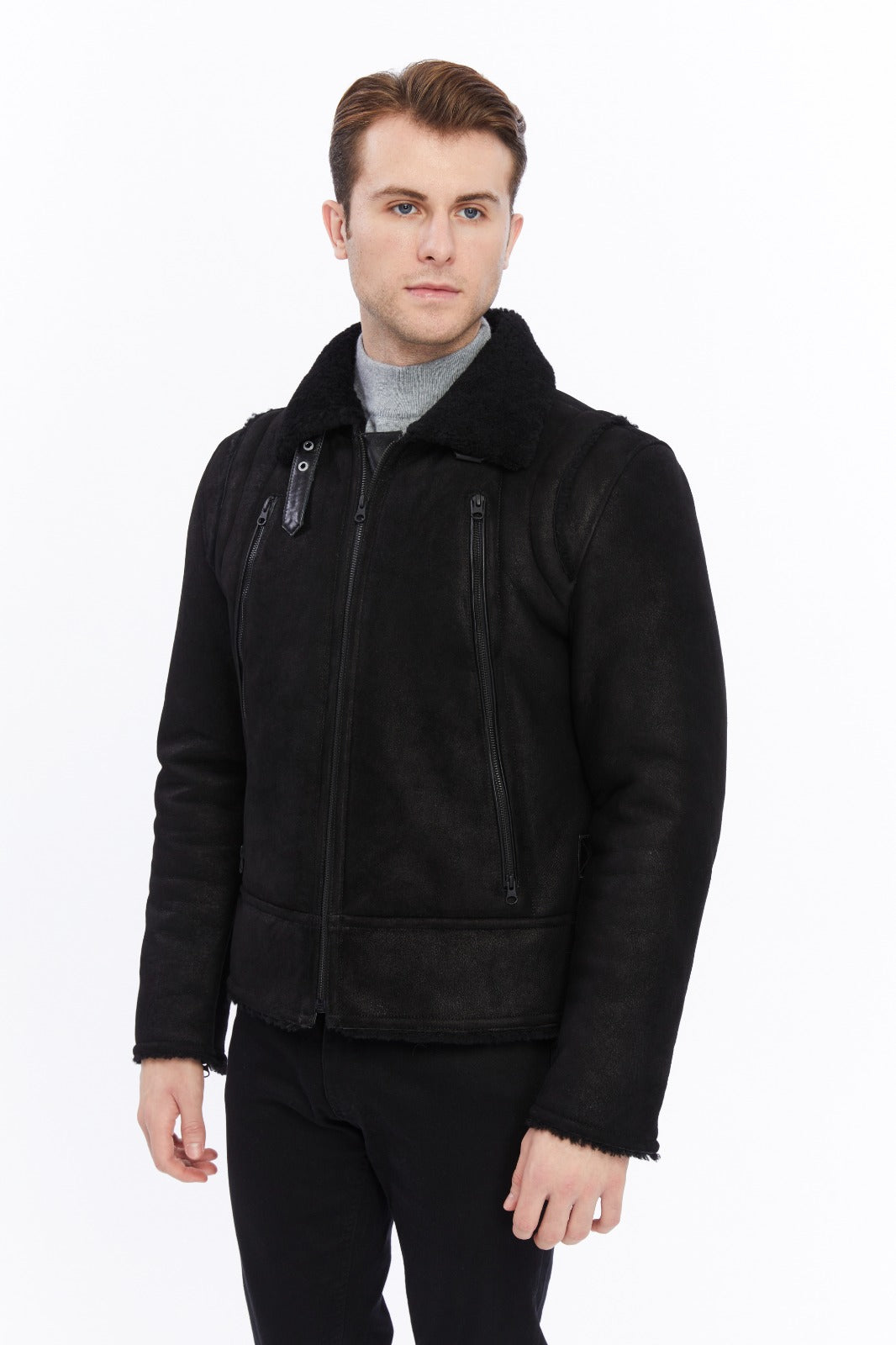 Men's Leather Shearling Jacket