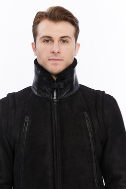 Image of Men's Leather Shearling Jacket