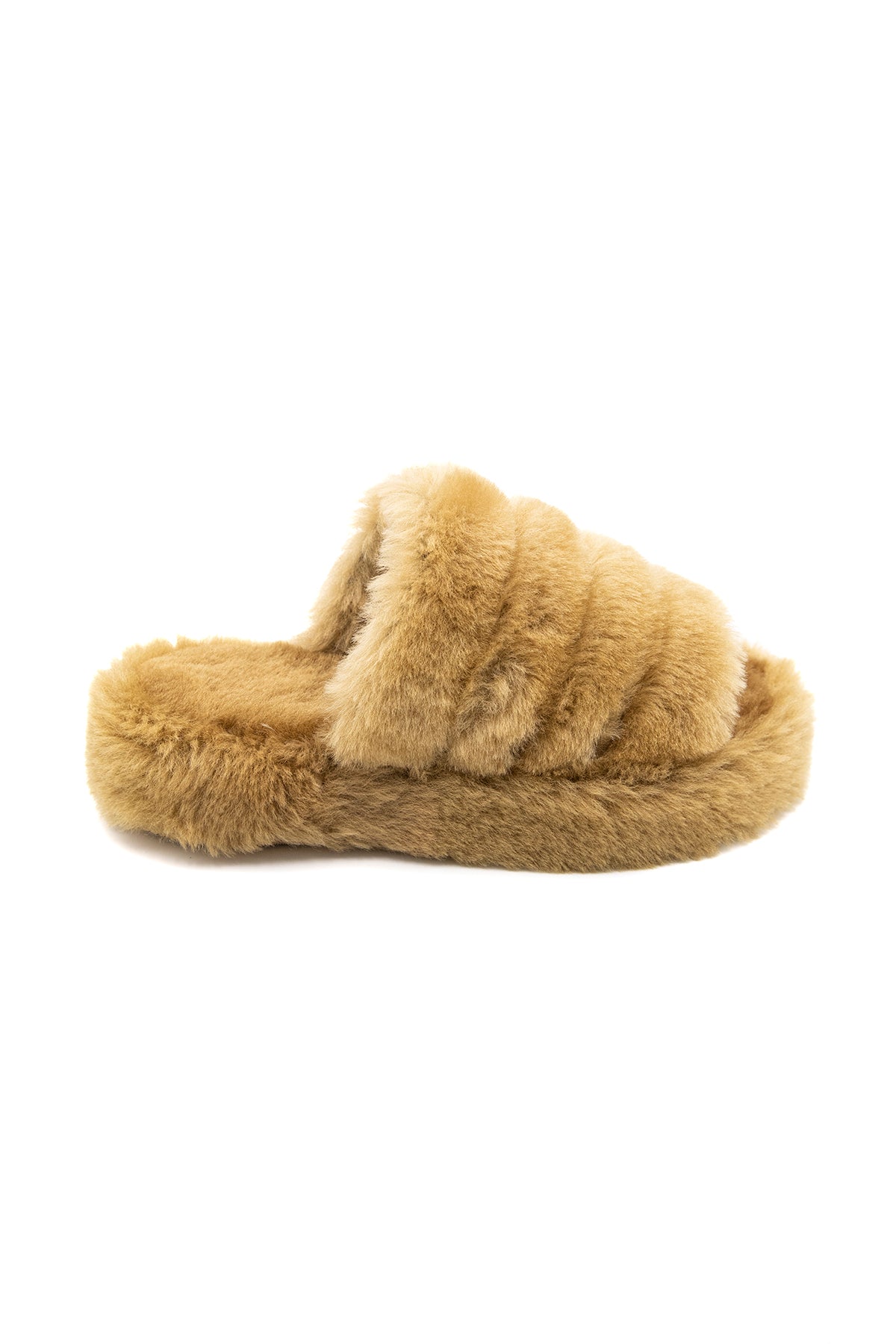 Shearling-pantoffels voor dames, gemberwol