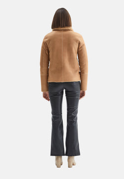 Image of Women's Shearling Jacket, Silky Caramel With Caramel Wool