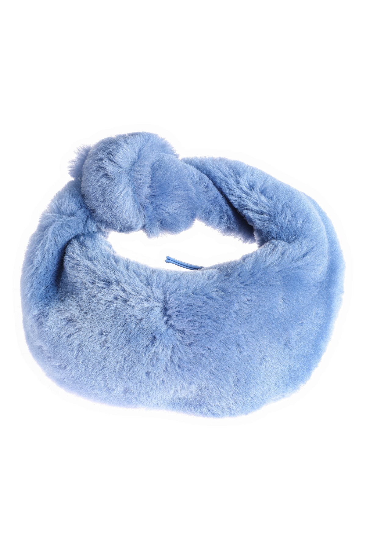 Shearling mini-tas voor dames, blauw