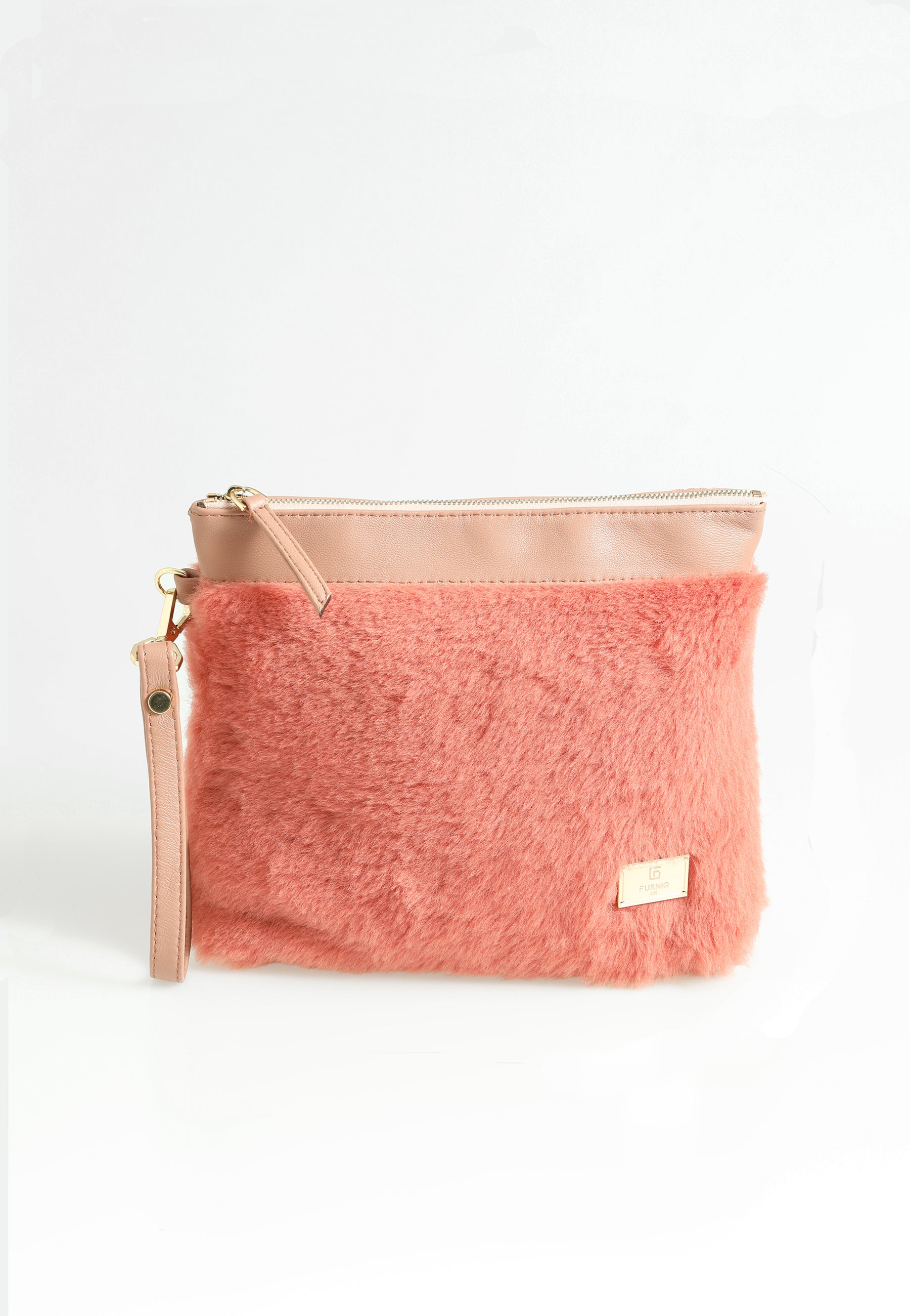 Shearling-clutch voor dames, steenwol