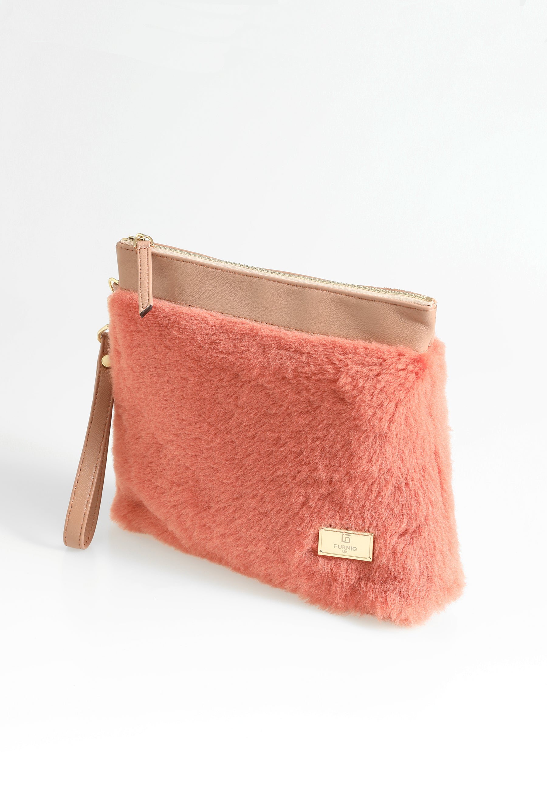 Shearling-clutch voor dames, steenwol