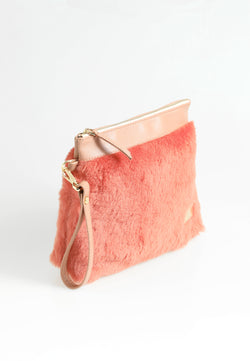 Image of Shearling-clutch voor dames, steenwol